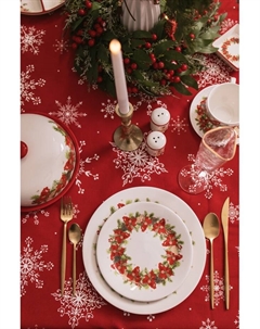 Тарелка «Новогоднее настроение», d=25.5 см, фарфор, белая Доляна