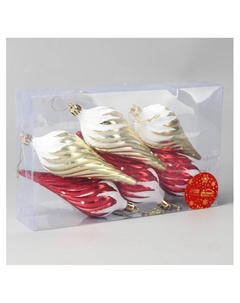 Ёлочные игрушки 6 шт. «Сосулька в снегу», 11 см, МИКС Зимнее волшебство