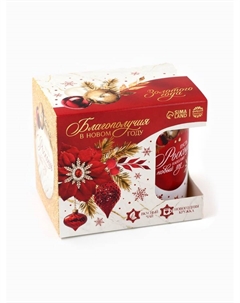 Подарочный набор новогодний «Благополучия»: чай со вкусом: лимон 50 г, кружка 300 мл. Фабрика счастья