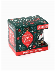 Подарочный набор новогодний «Сказочного Нового Года»: чай чёрный с чабрецом 50 г, кружка 300 мл. Фабрика счастья