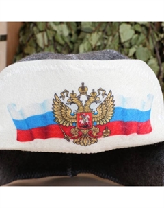 Шапка - ушанка для бани и сауны «Герб», войлок, «» Добропаровъ
