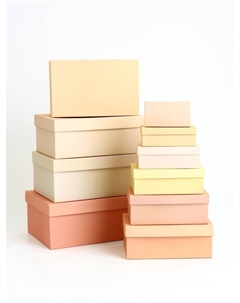 Набор прямоугольных подарочных коробок 10 в 1,«Кремовый», 30.5×20×13 - 12×6.5×4 см Upak land