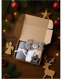 Новогодний подарочный набор Merry Christmas, плед и аксессуары Этель