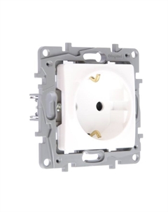 Розетка Etika, 16 А, одноместная, винт.клеммы, скрытая, с/з, белая Legrand