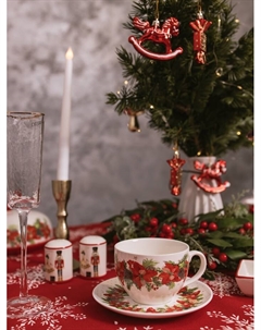 Набор для специй новогодний «Сказочный бал.Щелкунчик», 2 предмета: солонка, перечница 50 мл, 4.5×6.5, доломит, белый Доляна