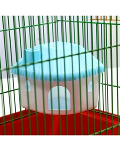 Домик для грызунов угловой, 11.4×10.7×10.7 см, голубой Пижон