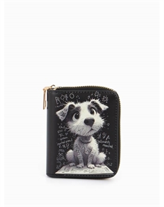 Кошелёк на молнии «», 8.5×2.5×10.5 см, с принтом, чёрный/серый Выбражулька