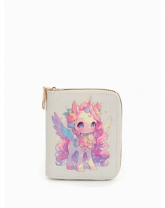 Кошелёк на молнии «», 8.5×2.5×10.5 см, с принтом, белый/розовый Выбражулька