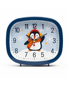 Будильник «Пингвин», плавный ход, 12.5×10.5 см, синий Рубин