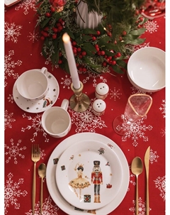 Тарелка новогодняя «Сказочный бал.Щелкунчик», d=25.5 см, фарфор, белая Доляна