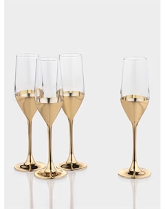 Бокалы для шампанского «Электрическое золото», 160 мл, 4 шт., стекло, золотистые Luminarc