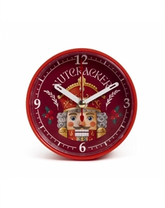Будильник «Щелкунчик», плавный ход, 8×8 см, красный Рубин