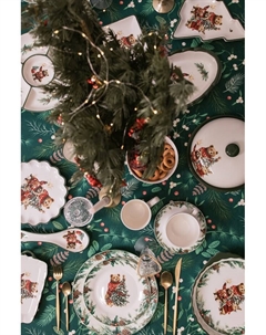 Тарелка новогодняя «Сказки зимнего леса», d=25.5 см, фарфор, белая Доляна