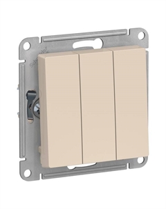Выключатель SE ATLASDESIGN, 10 А, 3 клавиши, IP20, механизм, скрытый, бежевый, ATN000231 Schneider electric