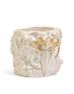 Фигурное кашпо для цветов «Вера», 300 мл, 11×11×10 см, гипс, белое Хорошие сувениры