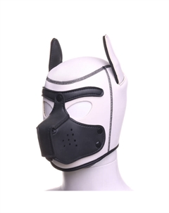 Маска для БДСМ Puppy play, неопрен, размер OS, белый Оки-чпоки