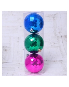 Ёлочные игрушки «Диско-хит», шары новогодние, d=15 см, набор 3 шт., МИКС Зимнее волшебство