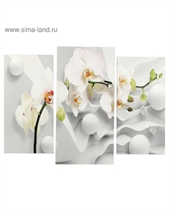 Картина модульная на подрамнике «Ветка Орхидеи», (2-25×50, 30×60 см), 80×60 см Сюжет