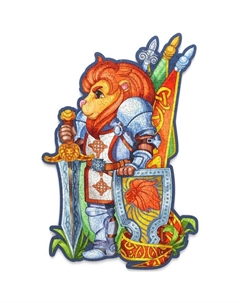 Пазл деревянный «Лев-рыцарь», размер L — 25×35 см, 110 деталей Rugo