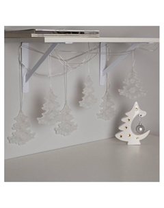 Гирлянда «Нить» 2 м с насадками «Ёлка матовая», IP20, прозрачная нить, 30 LED, свечение мульти (RG/RB), мигание, 220 В Luazon lighting