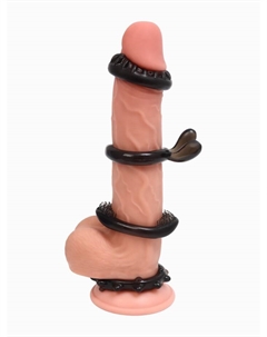 Кольцо эрекционное «Box A», набор 4 шт., гелевый силикон, черный Оки-чпоки