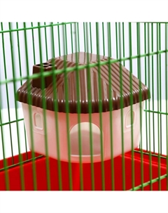 Домик для грызунов угловой, 11.4×10.7×10.7 см, коричневый Пижон