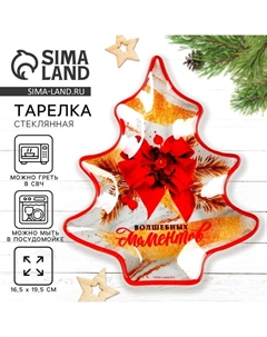 Тарелка плоская новогодняя «Волшебных моментов», 19.5×16.5 см Дорого внимание