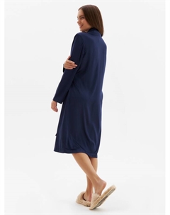 Халат домашний женский с запахом : Home collection, тёмно-синий, размер 50 Minaku