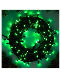 Гирлянда «Нить» 20 м, IP20, тёмная нить, 200 LED, свечение зелёное, 8 режимов, 220 В Luazon lighting