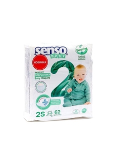 Подгузники детские Sensitive 2S MINI (3-6 кг), 62 шт. Senso baby