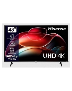 Телевизор Hisense 43A6K, 43", 3840x2160, DVB-T2/C/S2, HDMI 3, USB 2, Smart TV, чёрный