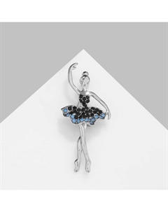 Брошь «Балерина» изящная, цвет сине-голубой в серебре Qf