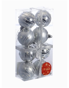 Ёлочные игрушки «Жемчужный орион», шары новогодние, d=6 см, набор 8 шт., серебро Зимнее волшебство