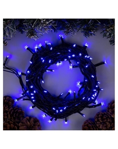 Гирлянда «Нить» 10 м, IP44, тёмная нить, 100 LED, свечение синее, 8 режимов, 220 В Luazon lighting