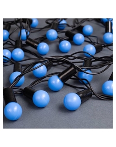 Гирлянда «Нить» 10 м с насадками «Шарики 1.5 см», IP44, тёмная нить, 100 LED, свечение синее, 8 режимов, 220 В Luazon lighting