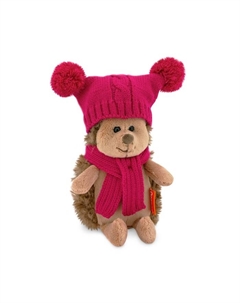 Мягкая игрушка «Ёжинка Колючка» в шапке с двумя помпонами, 15 см Orange toys