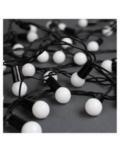 Гирлянда «Нить» 10 м с насадками «Шарики 1.5 см», IP44, тёмная нить, 100 LED, свечение белое, 8 режимов, 220 В Luazon lighting