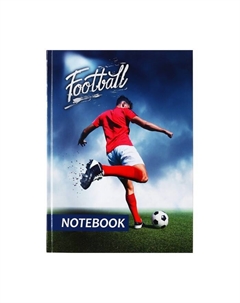 Колледж-тетрадь в твердой обложке 7БЦ, А4, 160 листов, Футболист, блок в клетку, глянцевая ламинация Calligrata