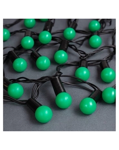 Гирлянда «Нить» 10 м с насадками «Шарики 1.5 см», IP44, тёмная нить, 100 LED, свечение зелёное, 8 режимов, 220 В Luazon lighting