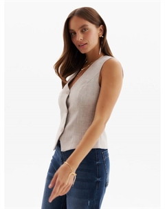 Жилет на пуговицах женский, размер 42, бежевый Mist