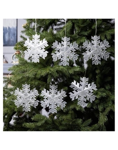 Гирлянда «Нить» 2 м с насадками «Снежинка матовая», IP20, прозрачная нить, 36 LED, свечение тёплое белое, 220 В Luazon lighting