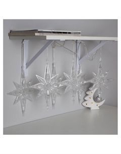 Гирлянда «Нить» 2 м с насадками «Полярная звезда», IP20, прозрачная нить, 30 LED, свечение мульти (RG/RB), мигание, 220 В Luazon lighting