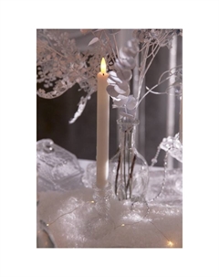 Набор светодиодных свечей, белые, 2×25×2 см, пластик, воск, батарейки АААх2 (не в комплекте), свечение тёплое белое, 2 шт. Luazon lighting