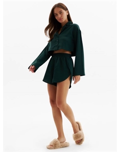 Пижама женская (рубашка, шорты) женская : Home collection, изумруд, размер 42 Minaku