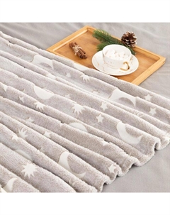 Плед светящийся в темноте «Луна», 200×220 см, корал-флис Этель