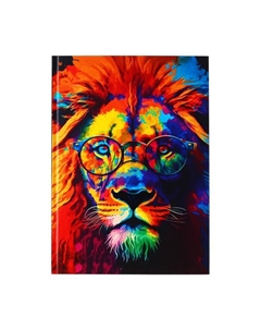 Колледж-тетрадь в твердой обложке 7БЦ, А4, 160 листов, ЛЕВ. МОЗАИЧНЫЙ НЕОН, блок в клетку, матовая ламинация, ВЫБОРОЧНЫЙ ЛАК Calligrata