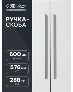 Ручка-скоба RS141, м/о 576 мм, цвет графит Cappio