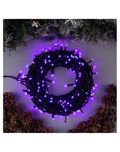 Гирлянда «Нить» 20 м, IP44, тёмная нить, 200 LED, свечение фиолетовое, 8 режимов, 220 В Luazon lighting