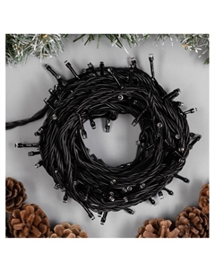 Гирлянда «Нить» 10 м, IP44, УМС, тёмная нить, 100 LED, свечение белое, 220 В Luazon lighting