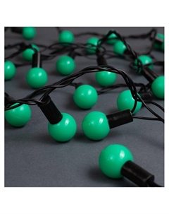 Гирлянда «Нить» 10 м с насадками «Шарики 2.5 см», IP44, тёмная нить, 100 LED, свечение зелёное, 8 режимов, 220 В Luazon lighting